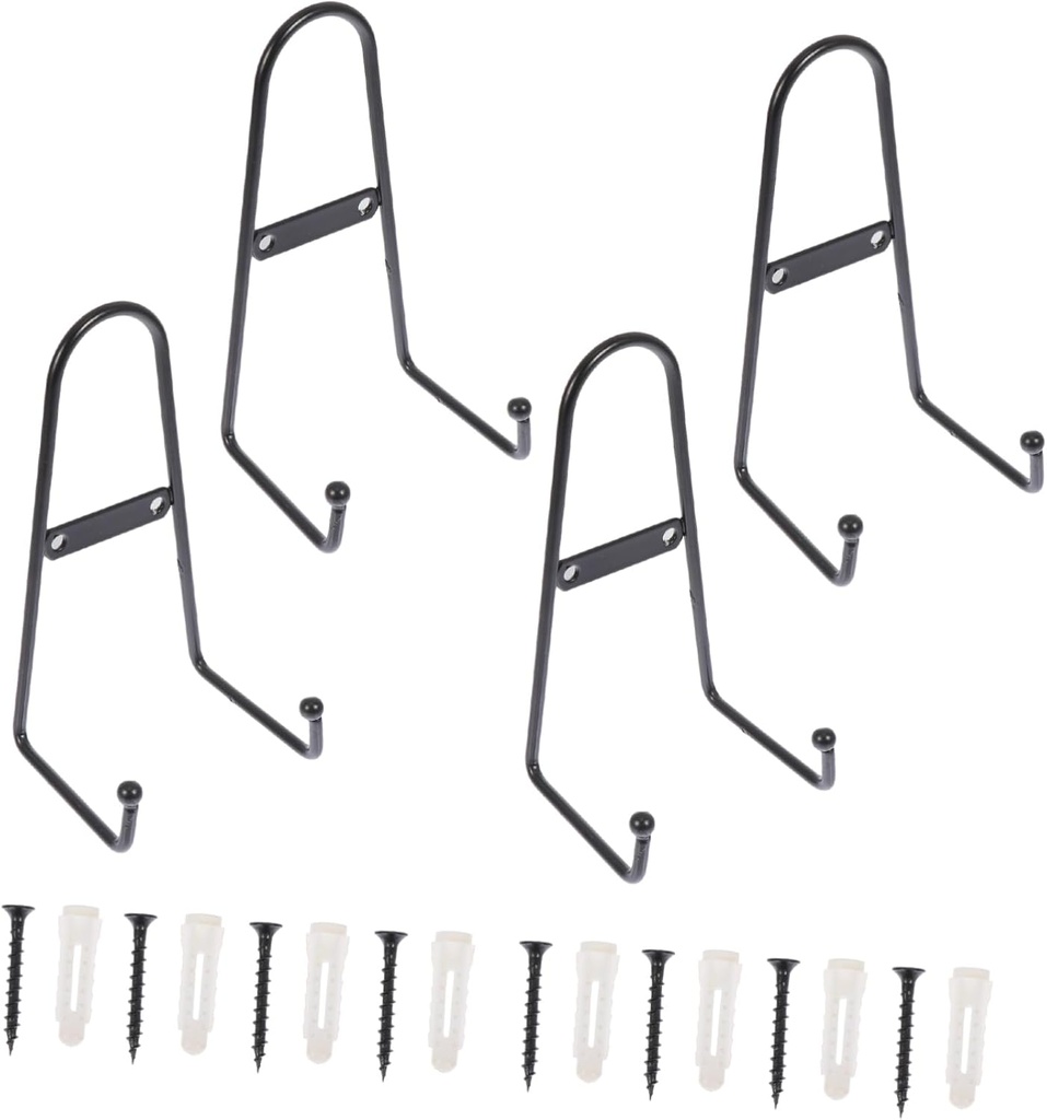 VOSAREA 4Pcs Metal Display Stands Multipurpose Plate Holders for Ceramics Decorative Metal Frame Racks for Artwork Kitchen Dining Office More