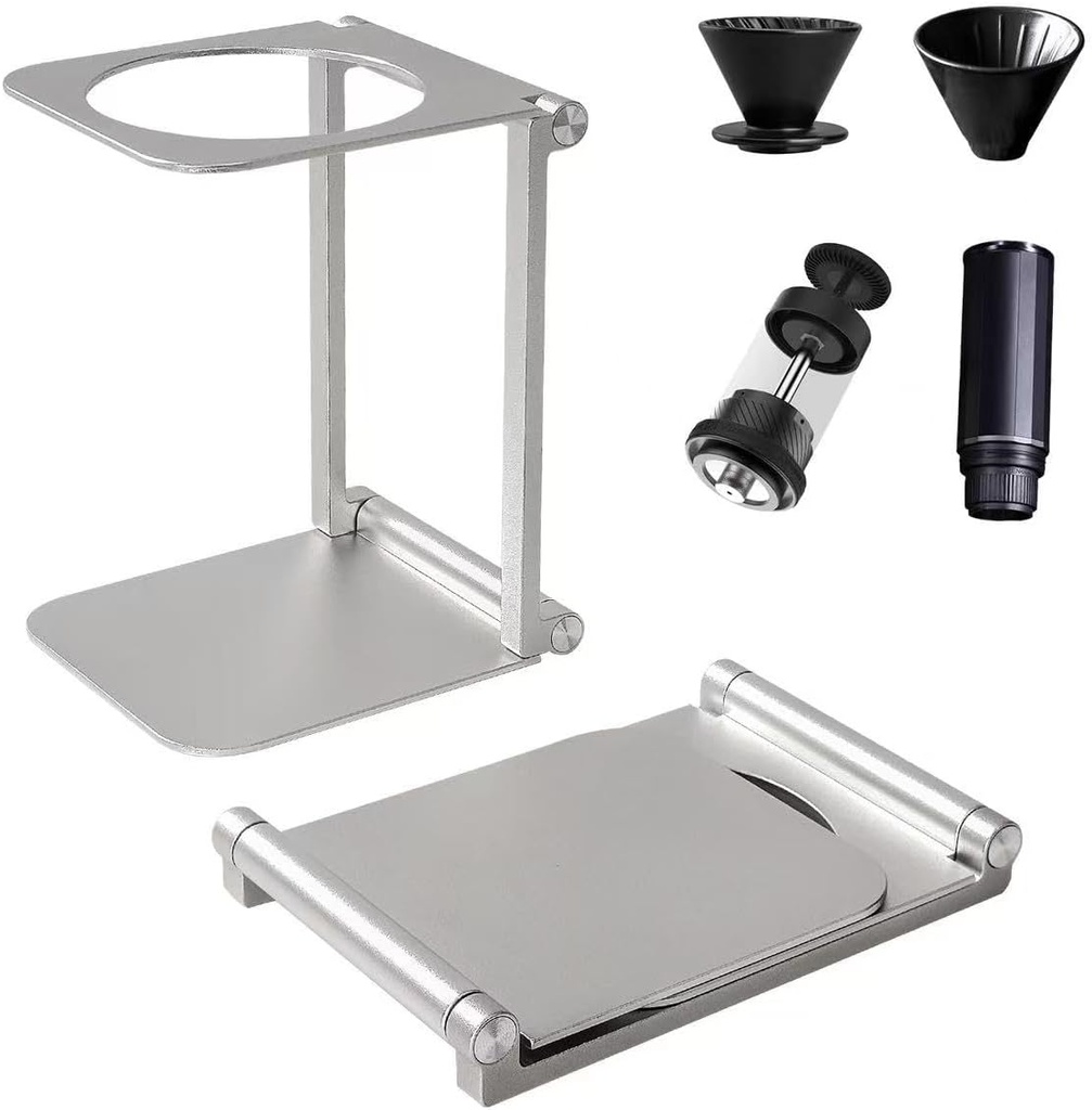 Pour over Dripper Stand,Portable & Foldable Espresso Machine Stand,Office coffee stand with base,Suitable for office,home,camping