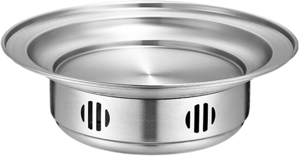 Thcbme 不锈加热炉干锅加热餐家用保温盘子 Ceramic Dish Set 饭店锅具套装/kitchen plates drying rack plates Domestic ceramics plates/34cm宽边干锅炉（银色）