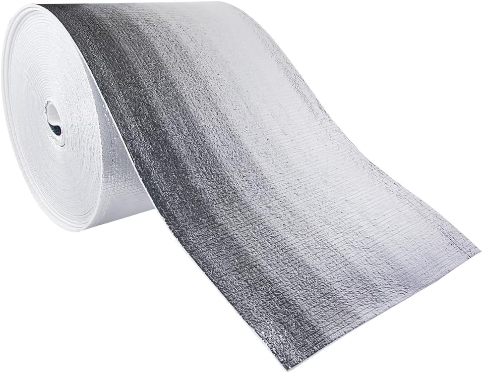 NASATEK Foam Core Reflective Insulation Garage Door White Foil 24IN x 16ft Roll