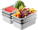 VEVOR 6 Pack Hotel Pans, Full Size 0.8mm Thick 6-Inch Deep Commercial Stainless Steel Restaurant Steam Table Pan, Catering Storage Food Pan, for Industrial & Scientific