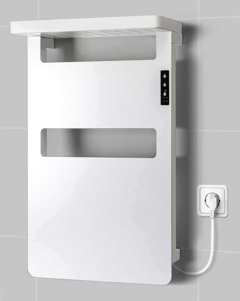 Electric Heated Towel Warmer | Wall Mounted Towel Rack for Bathroom | Durable & Safe Towel Heater with Storage | Fashionable, Colorfast Design Towel Dryer with Timer for Modern Homes (Premium)