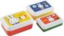 Skater Miffy Food Storage Container Set (3-Piece) - Miffy Design Bento Box, Lunch & Snack Containers, Reusable Food Organize