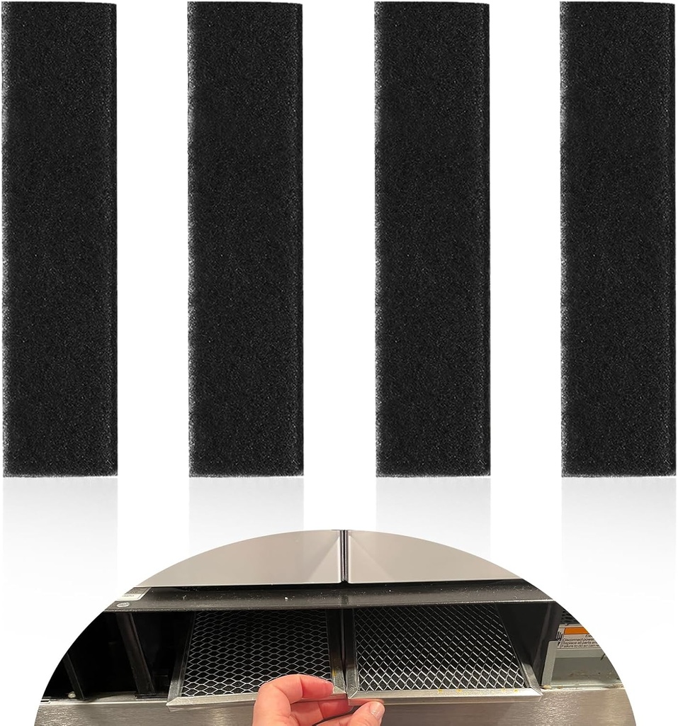 4-Pack OTRFILTER PureAir Carbon Microwave Filter Replacement for Frigidaire, Compatible with Frigidaire OTRFILTER / OTRFILTER1 PureAir Carbon - Removes Grease, Odors, Smoke Efficiently