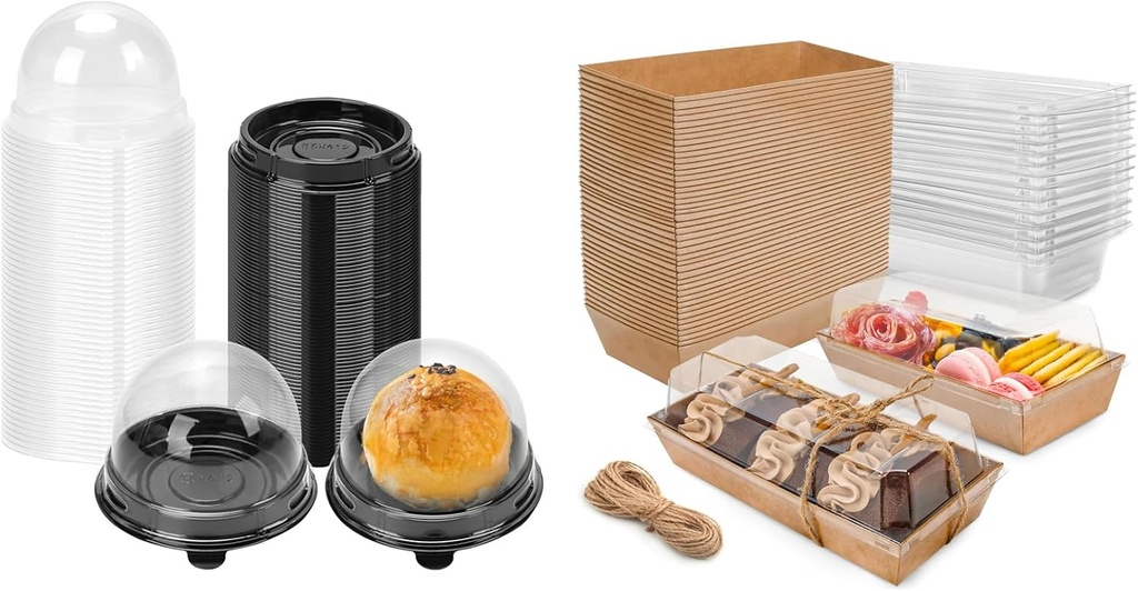 Bundle of 50 Pack Mini Cupcake Container and 50 Pack Charcuterie Boxes