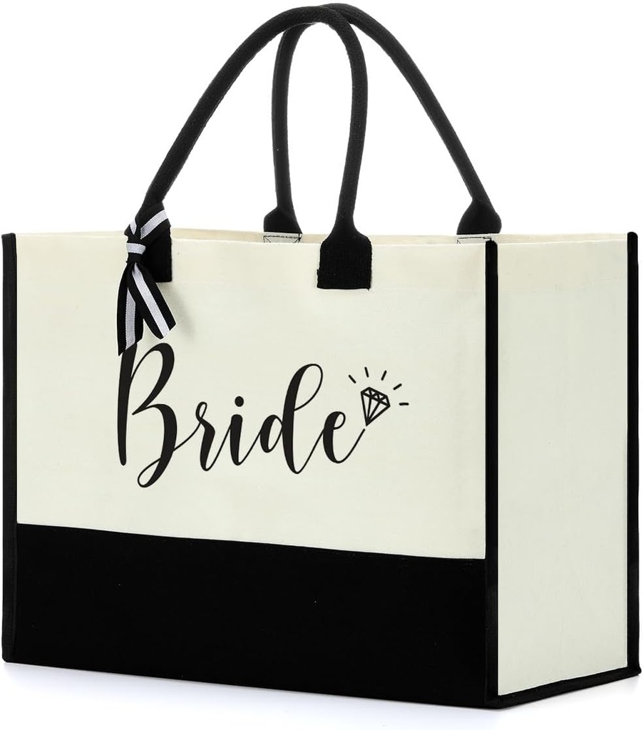 FORBIDDEN PAPER Bride to Be Gifts Bachelorette Party Gifts Bride Tote Bag Beach Bag Bridal Shower Gift Bag Handbag Bridal Shower Gifts Wedding Gifts Bridesmaid Proposal Gifts