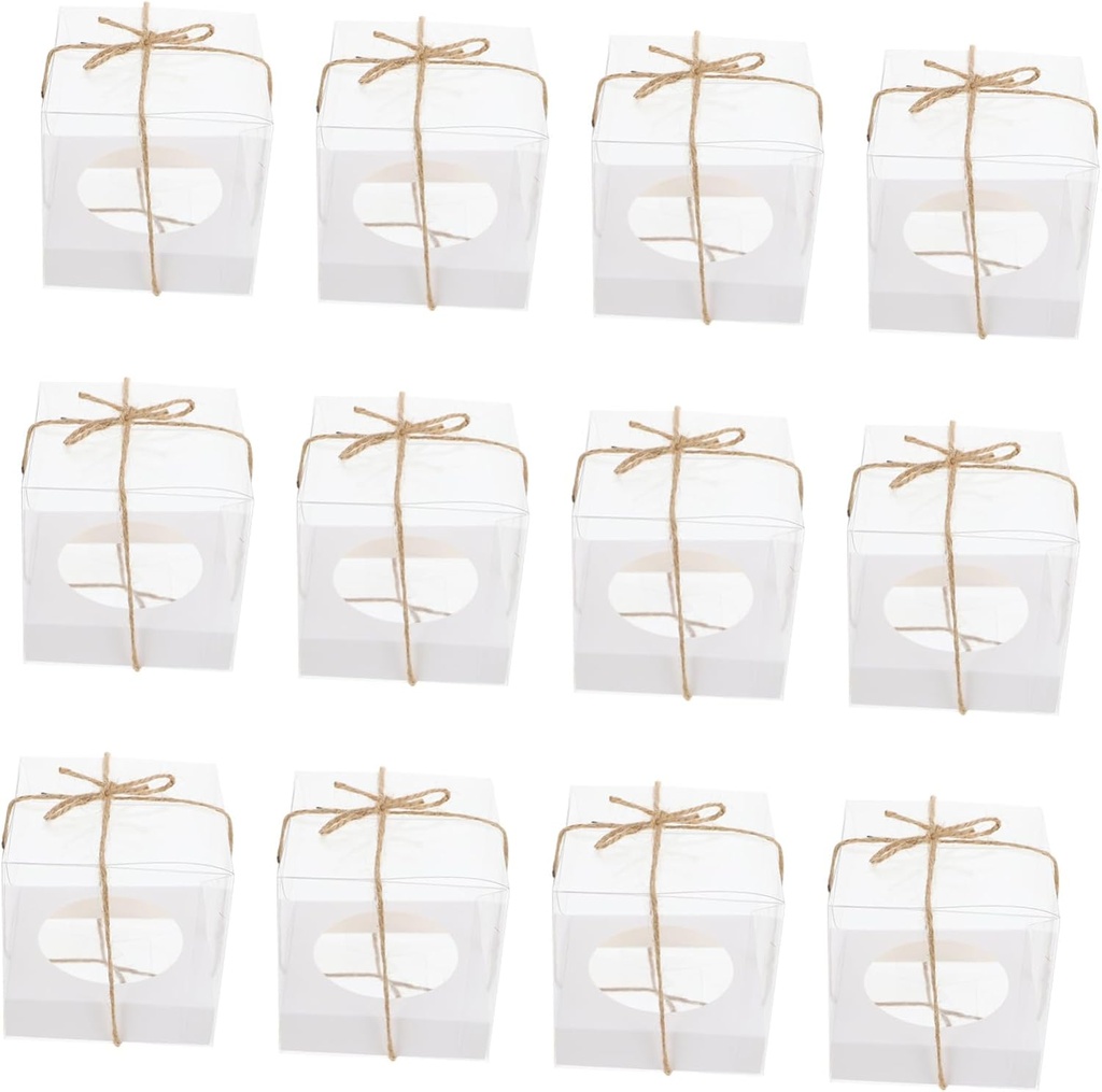 Ciieeo 12pcs Cupcake Boxes Design for Showcasing Desserts for Weddings Parties and Bakeries Cake Containers for Treats and