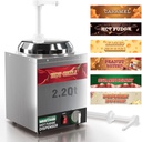 WantJoin Nacho Cheese Dispenser with Pump - 2.2Qt Nacho Cheese Warmer,Stainless Steel Hot Fudge Warmer W/5-Level Temperature Adjustment,Commercial Hot Fudge Dispenser for Hot Fudge Cheese Caramel
