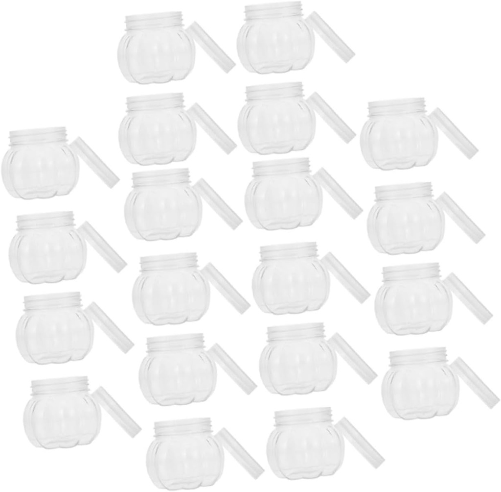 Homoyoyo 20pcs Pumpkin-shaped Clear Candy Jars Sealed Storage Containers for Halloween Treats Multi-functional Decorative Jars for Home Organization and Holiday Parties