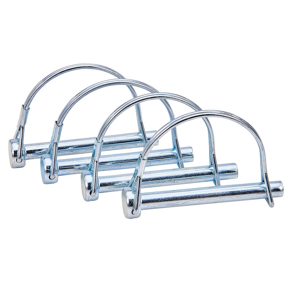 5/16" Trailer Coupler Pin, 4pcs Heavy Duty Shaft Locking Pin Pto Pin Carbon Steel Safety Coupler Pin in 2-3/4" Long, Arch Wire Locking Pin for Farm Lawn Garden Trailers