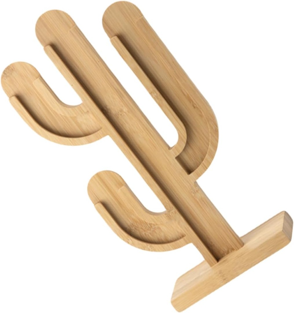 Alipis Bamboo Cactus Coffee Holder Organizer Storage for Kitchen and Bar Stylish Tabletop Stand for Coffee Capsules