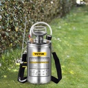 Happybuy 1.5 Gallon Stainless Steel Sprayer, 16" Wand&3.3FT Reinforced Hose, Hand Pump Sprayer with Pressure Gauge, Safety Valve&Adjustable Nozzle, Weed Sprayers for Lawn, Gardening & Sanitizing
