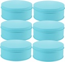 PRETYZOOM 6pcs Round Metal Cookie Jar Biscuit Storage Box Cake Tins Lids Fresh Cookie Tins for Giving