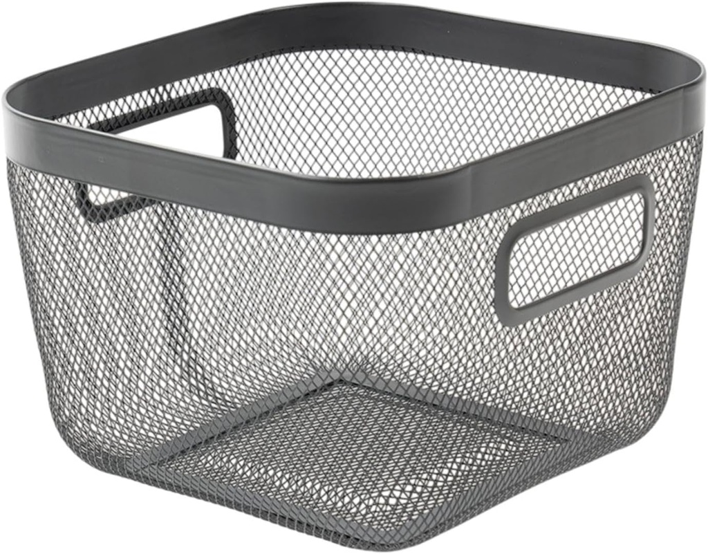 Metal Wire Basket Kitchen Organizer Side Handles Desktop Fruit Basket Pantry Holder Container for Bathroom Gathering Garden