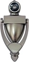 QCAA Door Knocker with 180 Degree Viewer, Zinc Die-Cast Construction 5-1/2'' Height, Satin Nickel, 1 Pack