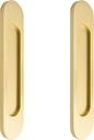 MOROBOR Self-Stick Oval Sliding Door Pulls, 2pcs Brushed Gold Aluminum Alloy Flush Pull Punch-Free Handle for Sliding Barn Door Windows Cabinets