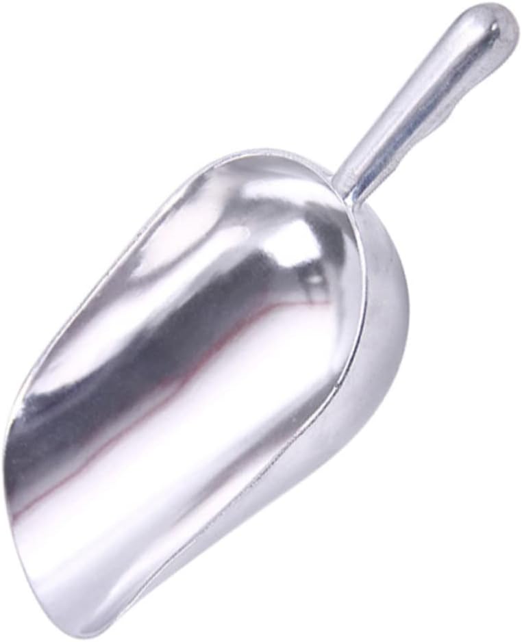 Thick Aluminum Alloy Ice Scoop Shovel for Ice Cubes Rice and Candy 27.2x9.7x5.6cm Food-Grade Metal Kitchen Tool for Serving Desserts and Tea