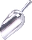 Thick Aluminum Alloy Ice Scoop Shovel for Ice Cubes Rice and Candy 27.2x9.7x5.6cm Food-Grade Metal Kitchen Tool for Serving Desserts and Tea