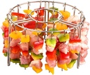 Updated Thicken 304 Stainless Steel Air Fryer Round Skewer Rack Stand Vertical Barbecue Rack with 24 Skewers Air Fryer Accessories for Kitchens Cooking BBQ Kabobs (1 Pack)
