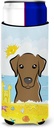Caroline's Treasures "Chocolate Labrador Summer Beach Michelob Ultra Koozies for Slim Cans, Multicolor