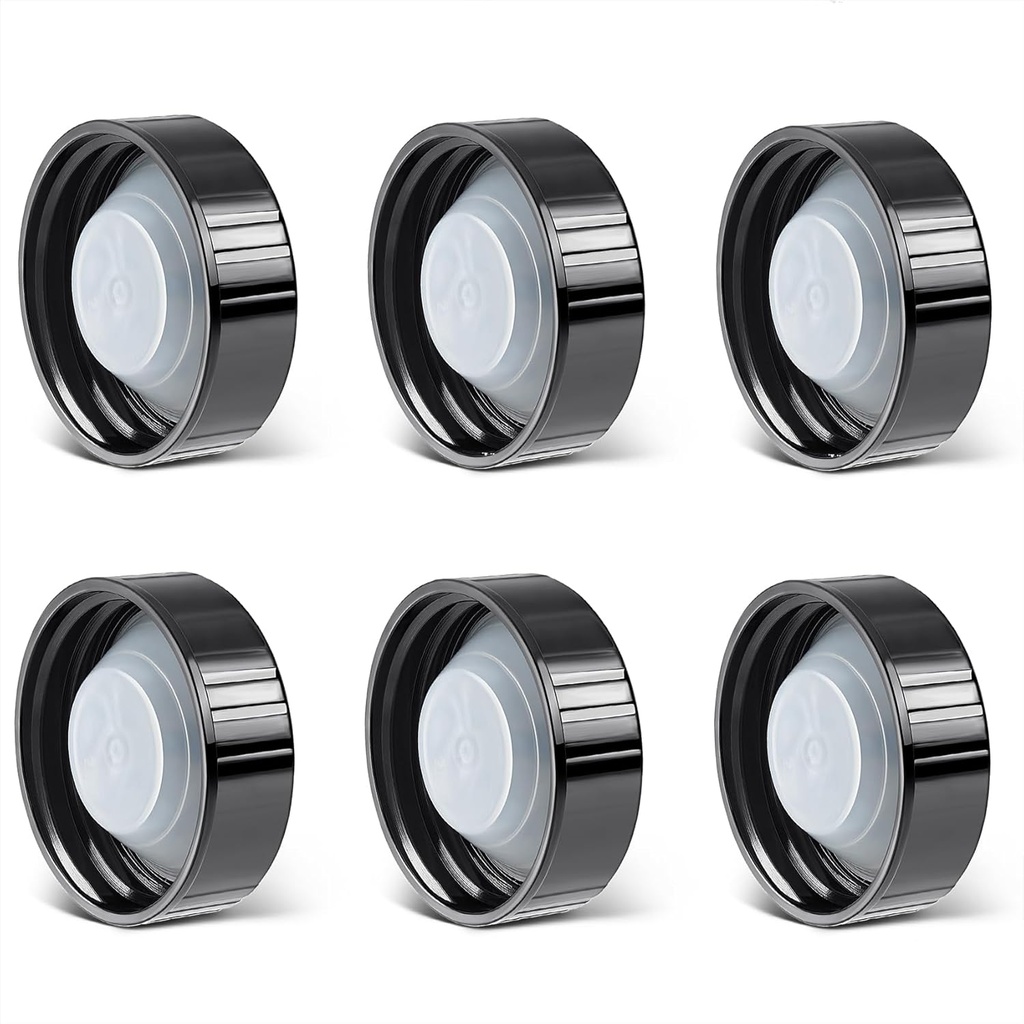 6 Pack 38mm Growler Caps, Beer Bottle caps Compatible with 1/2 Gallon and 1 Gallon Glass Gallon Jugs Replacement, Black