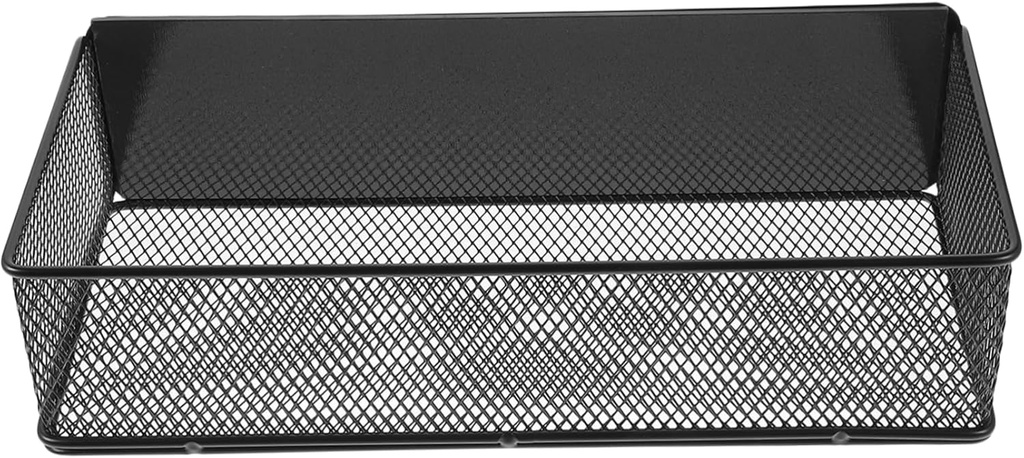 Healifty Magnetic Kitchen Door Rack Fine Mesh Storage Basket for Refrigerator and Cabinet Side Hanging Organizer Space Saving No Drill Installation Black