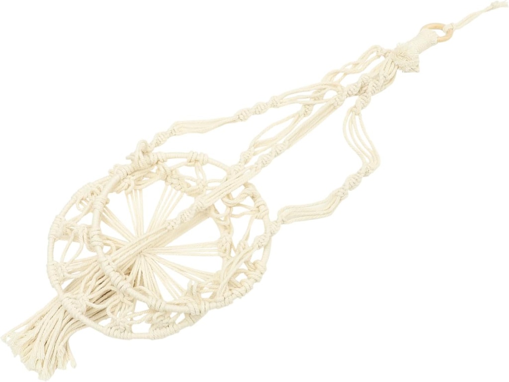 Cotton Rope Hanging Basket for Kitchen Storage Handwoven Decorative Fruit and Vegetable Holder with Airflow Design Wall Mounted Organizer for Home Accessories and Kitchen for