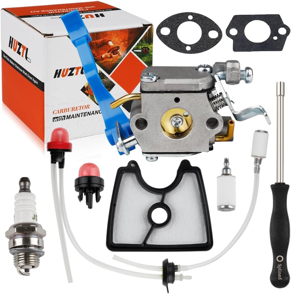 HUZTL 590460102 Carburetor for Husqvarna 125B 125BX 125BVX Leaf Blower Parts C1Q-W37 Carb Air Filter Fuel Line Kit
