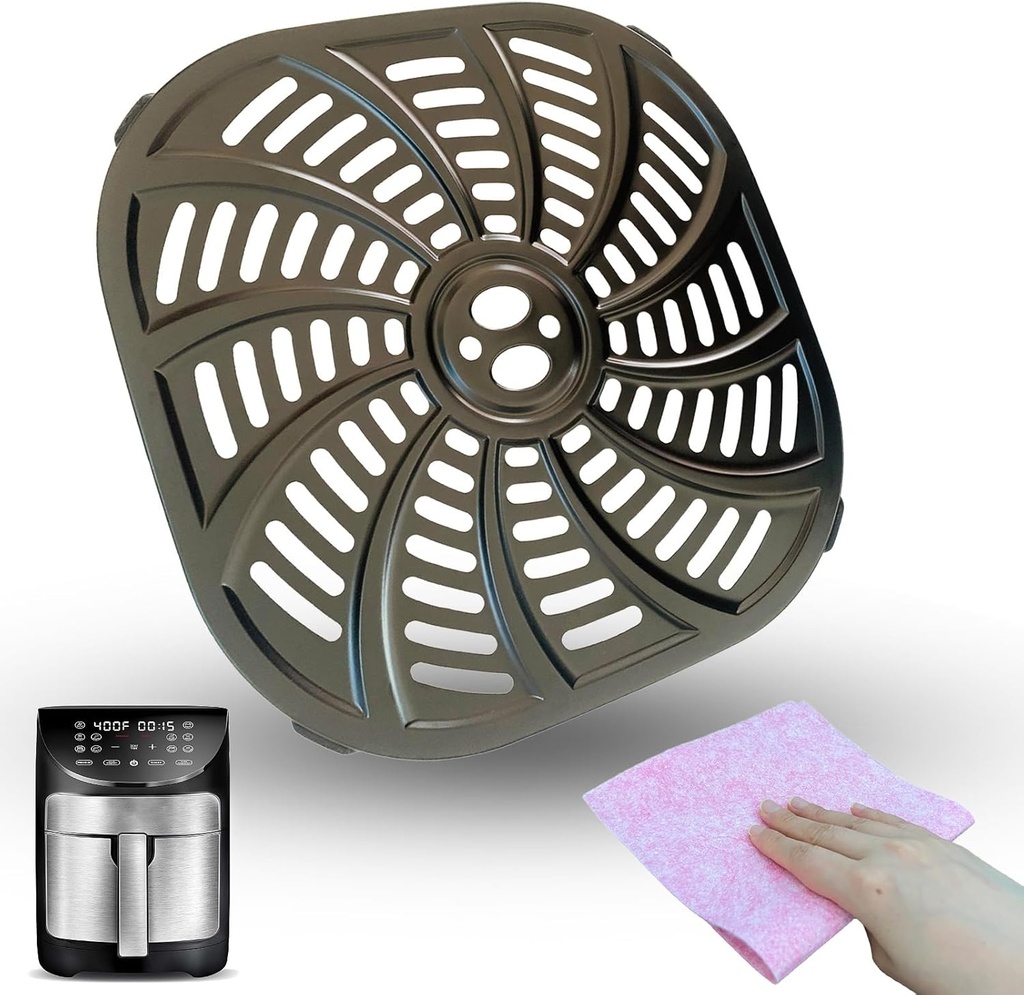 7QT Square Air Fryer Crisper Tray for Gourmia GAF798 Air Fryers, Premium Nonstick Air Fryer Grill Crisper Plate Rack Grill Pan Insert Grate Grid Shelf for 7QT Gourmia Air Fryers, Dishwasher Safe