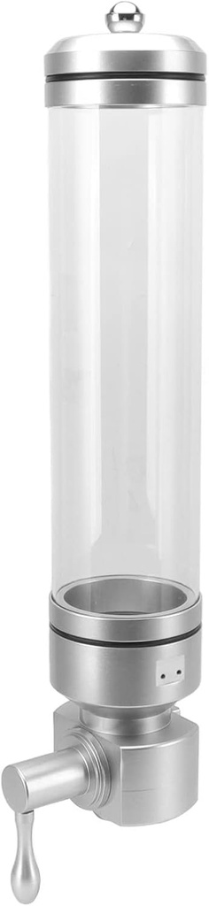 Coffee Bean Storage Dispenser Wall Mounted Round Transparent Tank Coffee Bean Display Jar for Sugar Rice Nuts (Silver)