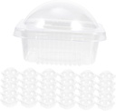 50pcs Cupcake Transport Containers Plastic Dessert Cups Lids Single Cupcake Carrier Boxes for Parties Baking Supplies