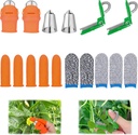 16Pcs Gardening Thumb Knife Set for Gardeners,Multifunctional Gardening Thumb Cutter Knife Tool Set,Garden Knives Finger Cutter for Finger Protection, Picking,Trimming,Harvesting