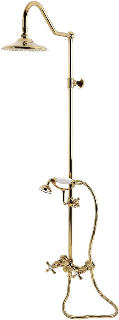 Kingston Brass CCK3662AX Kingston Wall Mount Rain Drop Shower System, Polished Brass
