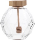 Luxshiny Stylish Honey Jar Wood Lid Honey Pot Honey Dispenser Honey Storage Jar Honey Jars Dipper
