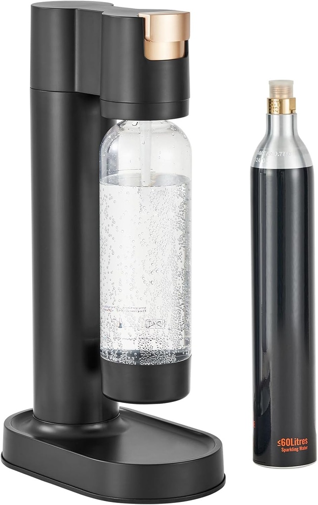 Happybuy Sparkling Water Maker, Soda Maker Machine for Home Carbonating, Seltzer Water Starter Kit with BPA-free 1L PET Bottle, CO2 Cylinder, Compatible with Mainstream Screw-in 60L CO2 Cylinder