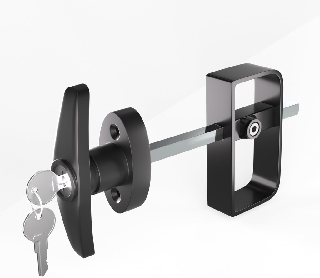 Shed Lock, 5-1/2" Steam with 2 Keys, Shed Door Latch, Door Lock Latch, Shed Door Hardware- Black