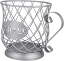 DECHOUS Cup Holder Organizer Metal Coffee Capsule Storage Basket for Kitchen Counter and Coffee Bar Stylish Modern Design Finish for Home and Office Use