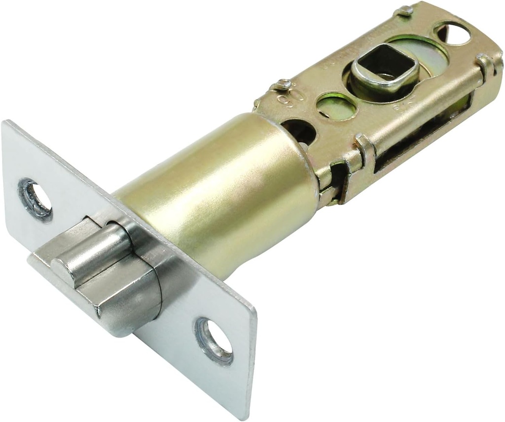 Tubular Mortice Latch, Passage Door Latch, Adjustable Flat Latch Size 60/70mm, Replacement Entry Latch for Lever Door Handles, Internal Door Handles