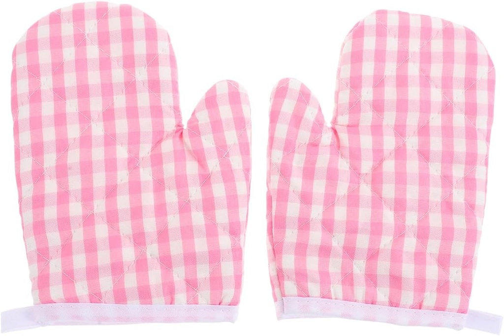Garneck 2pcs Kids Cooking Gloves Microwave Oven Mitts for Children Kitchen Mittens