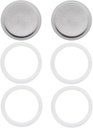 6PCS Coffee Maker Moka Pot Replacement Filter Parts 2 Filters 4 Silicone Gasket Seals For Aluminum Moka Pot Stovetop Espresso Machine Replacement Coffee Pot Accessories