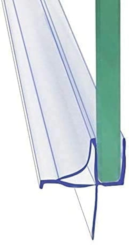 Frameless Shower Door Bottom Seal Shower Sweep with Drip Rail for 1/4" Glass,36" Long, Vinyl, Clear