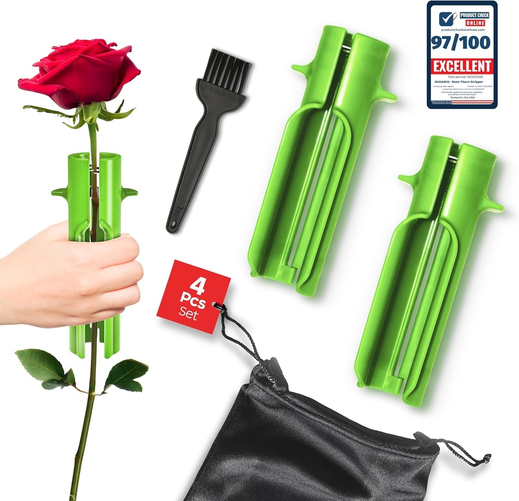 Premium 4 Pcs Set Rose Thorn Stripper Tool Thorn Remover Dethorner For Roses Foliage Stripper Floral Knife Cutter Fresh Flowers Arranger Florist Sundries Stem Floristry Boquet Supplies Leaf Razor
