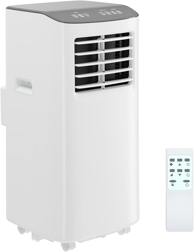 Portable Air Conditioners, 8000 BTU AC Unit with Remote Control, Drainage-Free Cooling, 24H Timer, 4 Modes Quiet Air Conditioner for Bedroom, Office, Window Kit Included, Grey