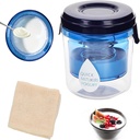 Greek Yogurt Strainer Yogurt Strainer with Strainer Cloth, for home use or small batch (450 grams) for thick Greek yogurt or cheese, 6 * 6 * 5.5 inches, clear, with lid, easy to clean