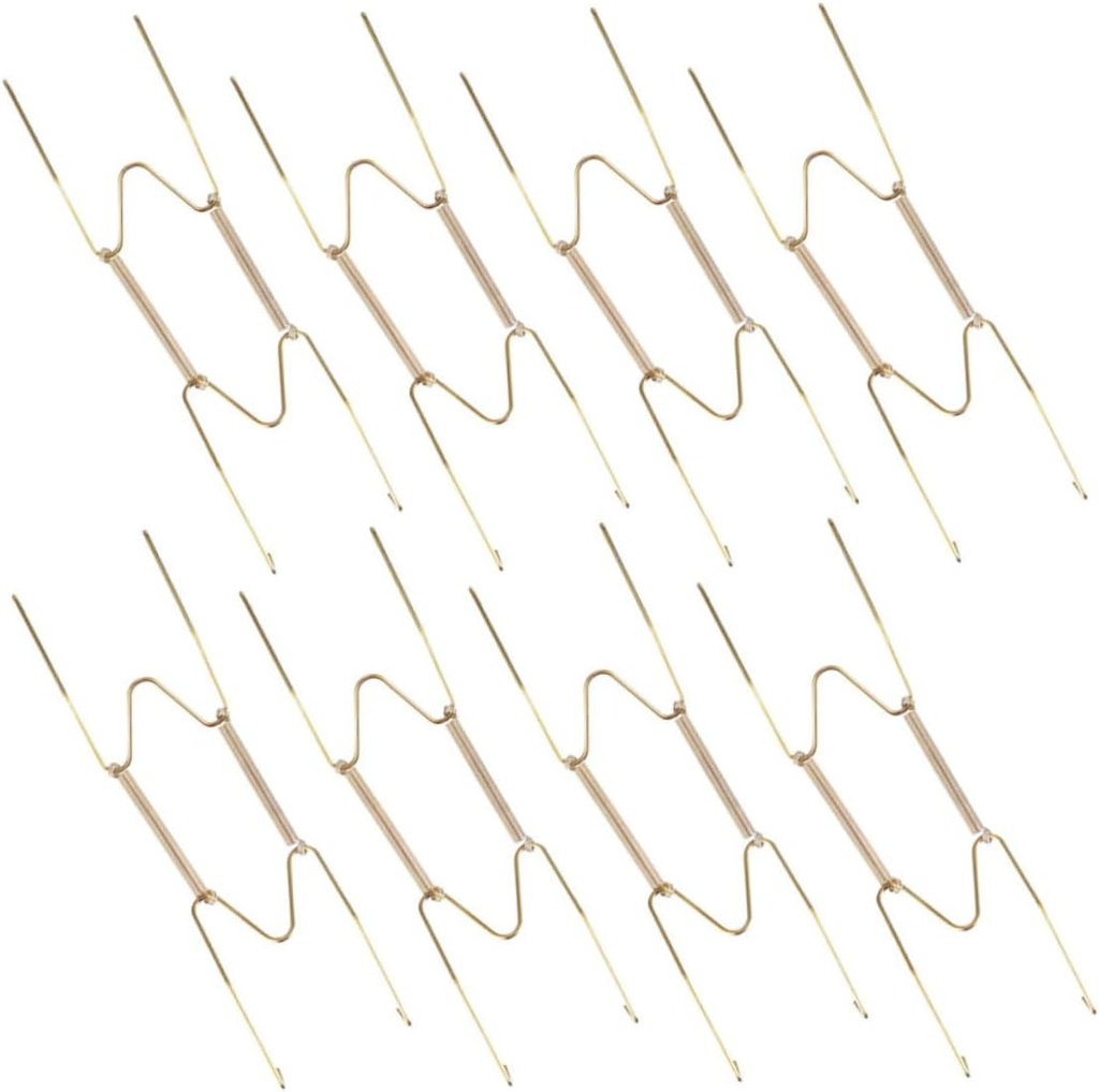 DECHOUS 8pcs Decorative W-Shaped Plate Hangers Invisible Spring Wall Holders for Vertical Plate Display Decor Easy Installation for