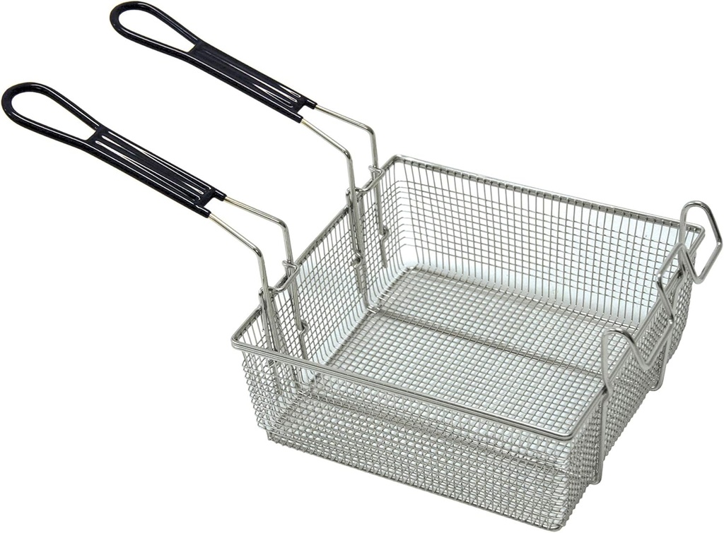 Bayou Classic 700-189 Double Fryer Basket Fits 4-gal & 9-gal Stainless Bayou Fryers Features Cool Touch Handle Wire Mesh Basket Perfect For Frying Fish Shrimp Chicken Onion Rings Hushpuppies and Fries