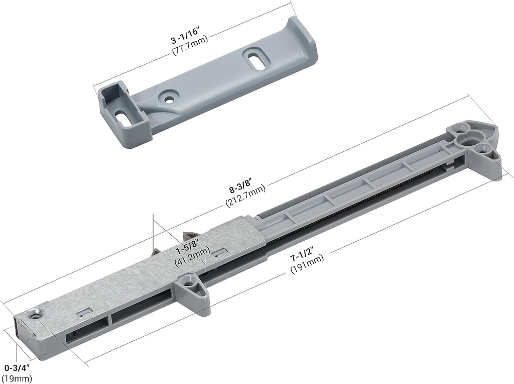 10-Pack Rok Hardware Soft Close for Wood Drawers/Soft Close Drawer Adapter/Add-On/Retrofit (Gray), SCD104G