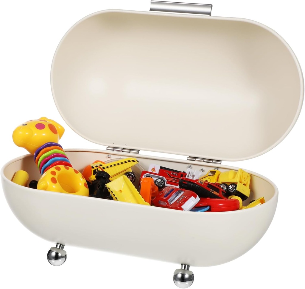 Cabilock Metal Bread Box for Kitchen Countertop Food Holder with Rolling Door Stylish Antique Design for Bread Storage for Home Organization Milk