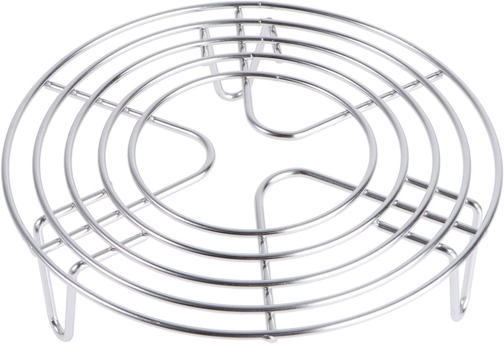 Cabilock Stainless Steel Rice Cooker Steamer Rack 6.1 Inch Round Steam Rack for Kitchen Cooking Egg Steamer Basket 304 Metal Steaming Stand