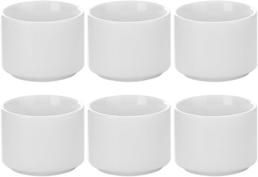 Sizikato 6 Pcs White Porcelain Tea Cups, 50 Ml Cylindrical Ceramic Sake Cups